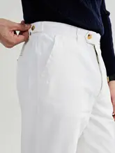 白色 チノパンツ【極上の柔らかさ・直筒デザイン・ビジネスカジュアル・春秋用】