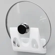穴あけ不要の壁掛け鍋蓋ラック【キッチン収納用品・スチール製】