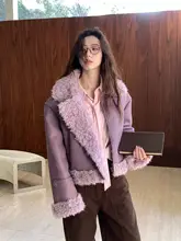 レトロなエコファーライダースジャケット【短丈・保温性・女性用】