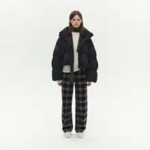 ショートダウンジャケット 秋冬 ベーシック 軽量 ソフト クラウド ボリューム