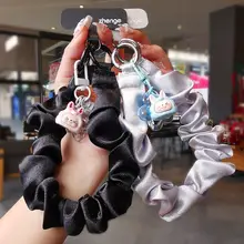 ハンドストラップ付きスマホストラップ【布製・シルク風・短款・カラフルデザイン・個性的なチャーム付き】