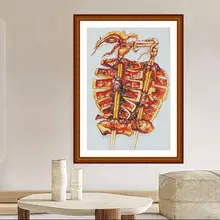 焼きイカの刺繍アート【リビング用・極上の柔らかさ・小物】