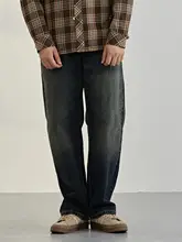 春季用 メンズデニムパンツ【レトロウォッシュ・ルーズストレート・カジュアル】