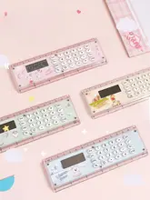 可愛らしい多機能折りたたみ定規【電卓付き・学生用】