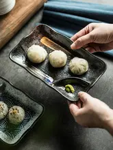 日本風 長方形餃子皿【シンプルデザイン・寿司やデザートにも対応・家庭用】