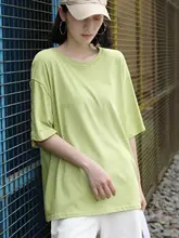 白色 レディース 半袖 Tシャツ【夏用・コットン・ルーズフィット・大きいサイズ】