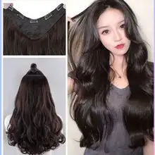 女性用 ロングウィッグ 一体型 無痕 ロングカール 大波浪スタイル【ファッション・インビジブルタイプ】