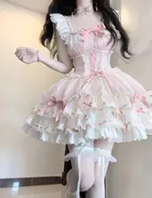 可愛らしいピンクのバレエ風ケーキスカート【ロリータスタイル・日常用】
