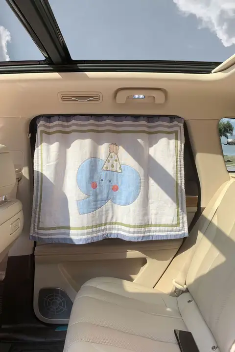 車用窓日よけカーテン【全棉・赤ちゃん用・嵌入式スライドレール】