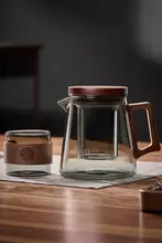 耐熱性厚手ガラスティーポット【茶水分離・一人用・オフィス用】