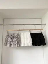 高腰デザインのふんわりケーキスカート【甘い雰囲気・女性用・シンプルコーデ】（セットアップ対応）