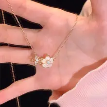浪漫的な桜の精緻な吊り下げネックレス【気品あふれる鎖骨チェーン・小さなデザイン・女性用】