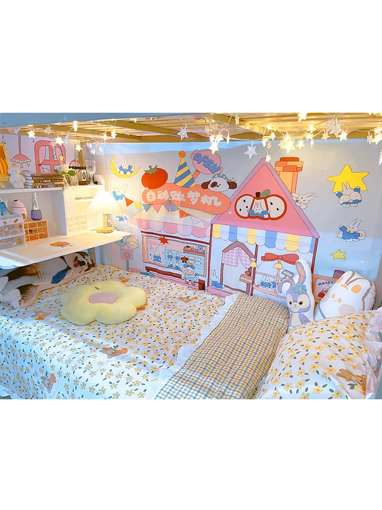 かわいいキャラクターの壁掛け布：自動夢販売機デザインとマジックテープ式のインテリア適用