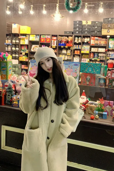 famouswang テディファー中長丈コート【冬用・厚手・レディース】