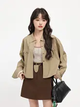 おしゃれな秋用ストライプニットキャミソールとレザーシャツ【韓国風・フ  ィット・二重着用対応】（セットアップ対応）