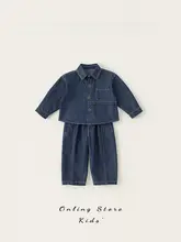デニム セットアップ キッズ ボーイズ ガールズ 長袖 おしゃれ 秋 「INSbobo」