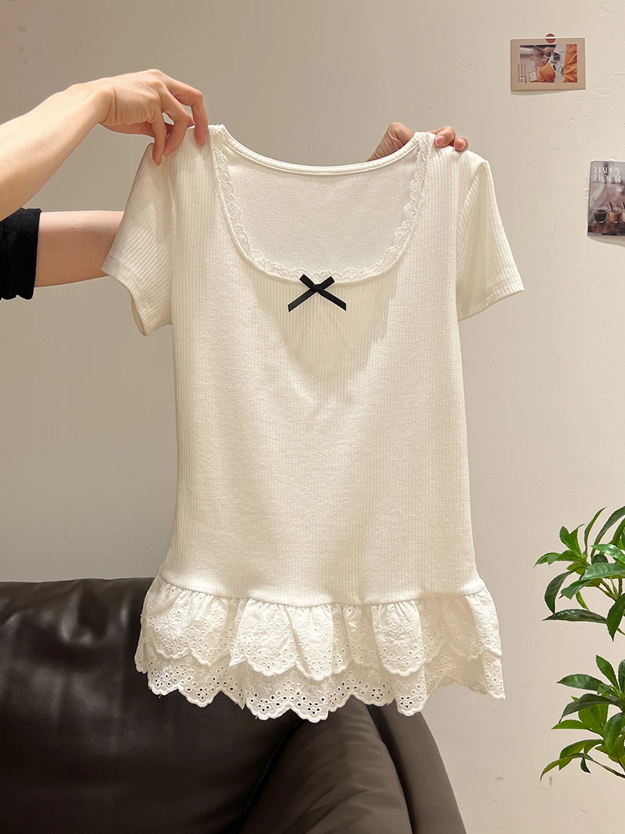 ドローストリングトップス メロウフリルトップス：レースフリルデザインの短袖Tシャツの実用性と選定ガイド