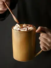 粗陶コーヒーカップ 家庭用 オフィス向け ヴィンテージ釉変化 大容量