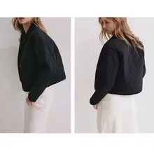 フレンチスタイルのコーデュロイキルトナイロンジャケット【ラフなデザイン・翻領】