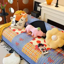 ソファカバー 北欧風 カートゥーン柄 滑り止め 肌触り良好 ビビッドカラー リビング用 オールシーズン おしゃれ 上品
