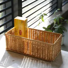 デスク用収納バスケット【ラタン風デザイン・多用途・キッチンやトイレ用】