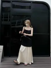 エレガントなアセテートサテン半身スカート【夏用・フィッシュテール・Aライン・スリム効果】