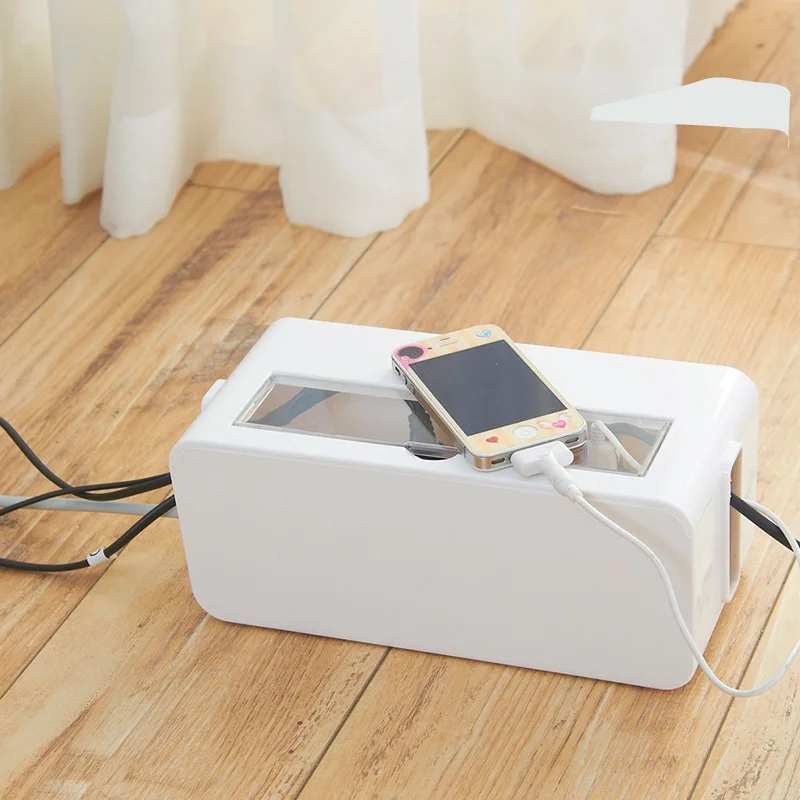 電源タップ収納ボックス MM-30：大容量プラスチック製の配線整理を実現