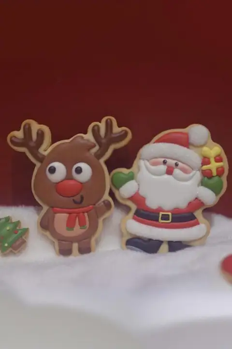 クリスマス用サンタクロースとトナカイ クッキー型【デコレーション動画付き】