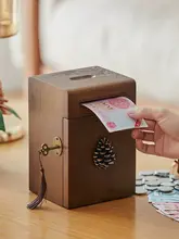 大型木製貯金箱【ロック付き・誕生日ギフト・男の子・女の子用】