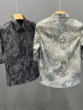 夏用 メンズ 韓国風 スリムフィット 半袖シャツ【トレンドデザイン・薄手・カジュアル】