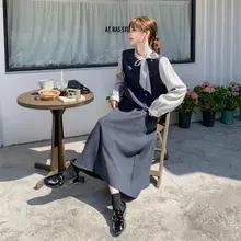 フランス風のセンスを持つカジュアルな半身スカート【春秋用・軽やかで高級感あり】（セットアップ対応）