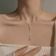 925純銀の流星ネックレス【洗練されたデザイン・鎖骨チェーン・女性用】