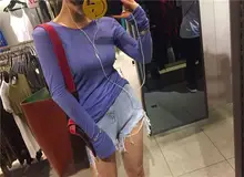 夏用無地ラウンドネックシャツ【極上の柔らかさ・防晒・堆堆袖・レディース】