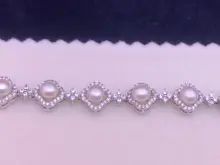 DIYパールアクセサリー用ビジュー付きフラワーパールブレスレット（セットアップ対応）