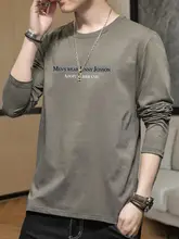 春秋用 メンズ コットン長袖Tシャツ【ラウンドネック・フィット】