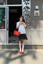 波点デザインのAラインスカート【優雅で軽やかな着こなし】（セットアップ対応）