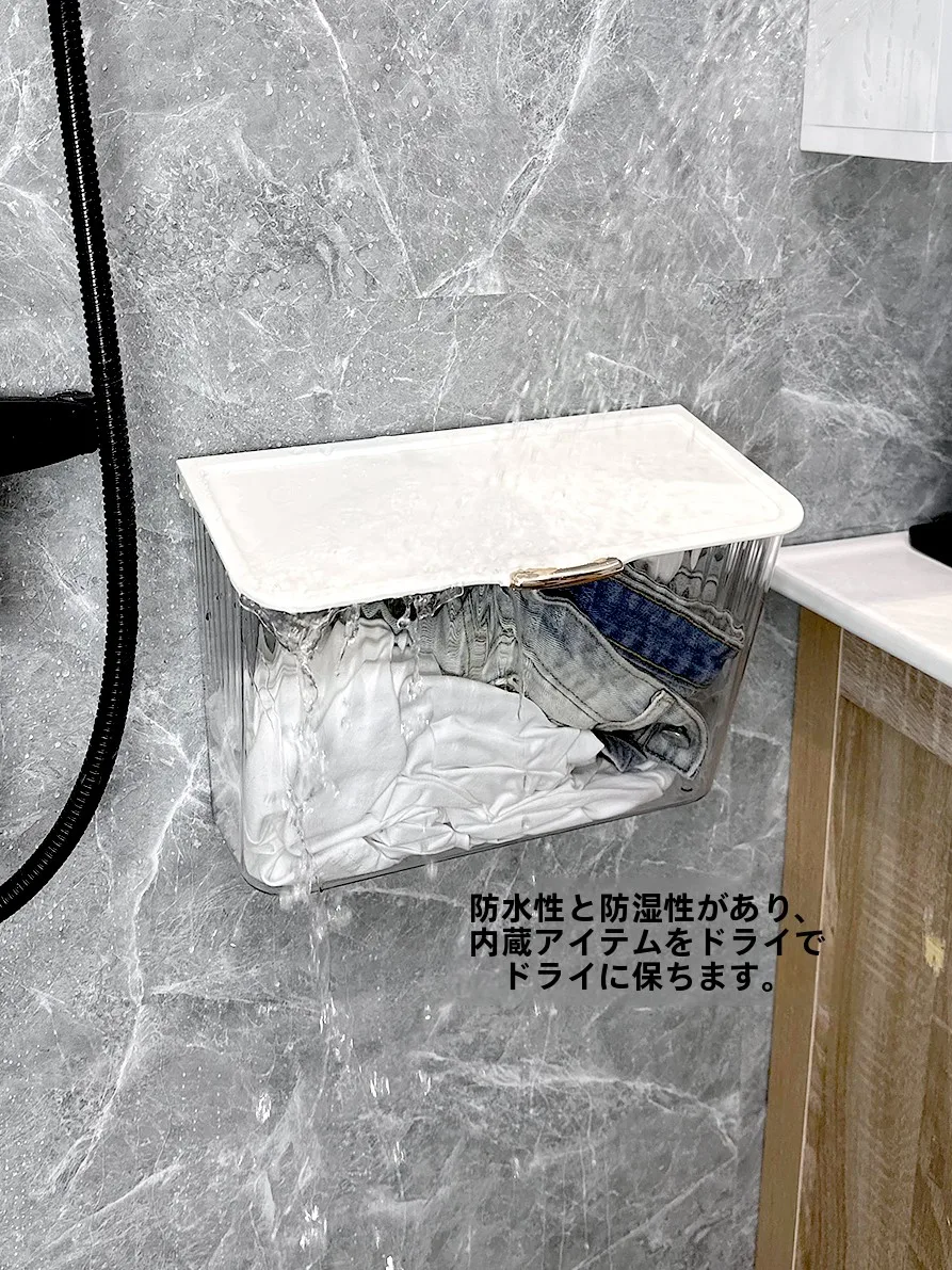 防水バスルーム収納ラック：壁掛け式衣類収納の実用性と設置方法
