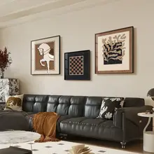 アメリカンビンテージ風のリビングルーム用装飾画【食卓・ソファ背景壁画】