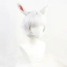 白色の短いウィッグ【耳付き・ファンタジーキャラクター風】