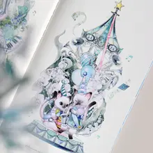 猫の交響楽をテーマにした夢幻的な楽器デザインのテープ【文具・スティッカー】