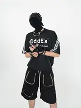 反射素材を使用したバイク用ショートスリーブTシャツ【アメリカンスリーブ・速乾・ゆったりフィット・三本ストライプデザイン】