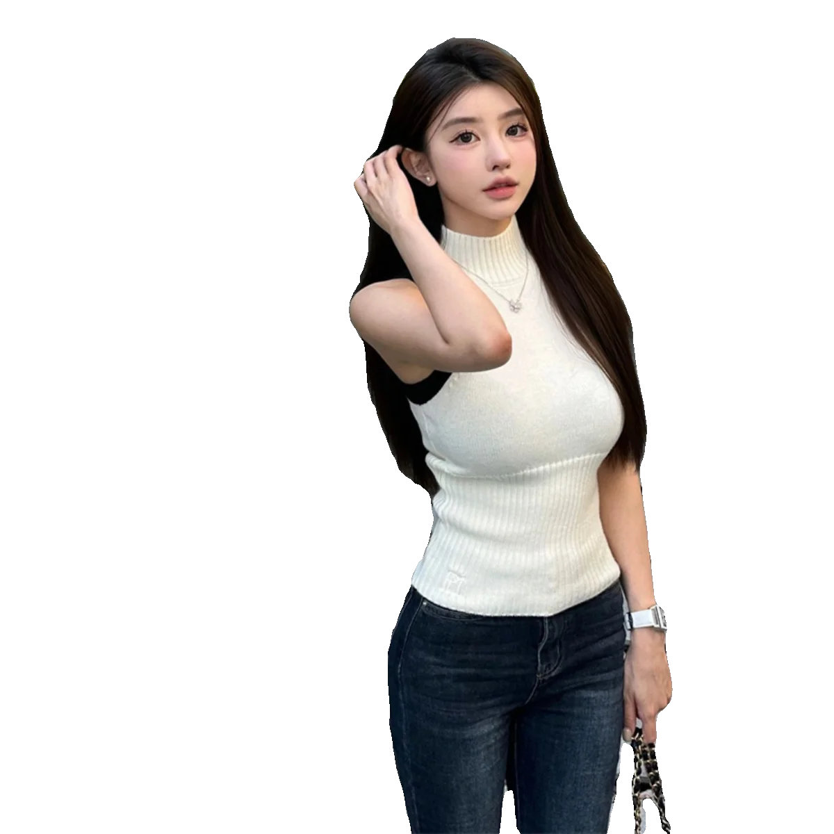 大人可愛い服 50代コーデ | ハイネックニットトップスで実現する、心の余裕を反映するスタイル