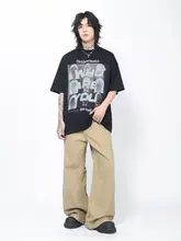 アメリカンヴィンテージ風 人物プリント コットン短袖Tシャツ【ユニセックス・フィット・夏用】