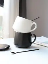 北欧陶器製 蓋付きマグカップ【マット仕上げ・スプーン付き・カップ＆ソーサー】