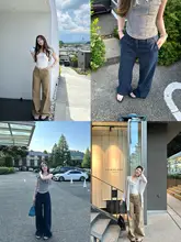 細斜紋デニムブレンドストレートパンツ【フィット・ウエスト周りが気にならない・女性用】