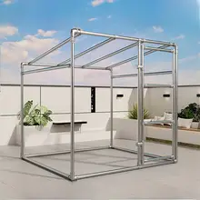 頑丈な厚手のスチールパイプ作りの物干し架【雨よけ・日差し対策・斜め棚・屋外植物用】