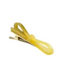 エレガントなアセテートリボンヘアクリップ【サイドバング・カエルクリップ・韓国スタイル】