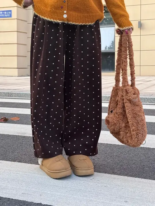 秋冬用 ワイドレッグ コーデュロイパンツ【極上の柔らかさ・レディース・ハイウエスト】