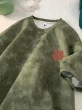 アメリカンスタイルのタイダイ染め 半袖Tシャツ【ラウンドネック・ゆったりシルエット・トレンドデザイン】