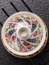 高級仿古三才茶碗【旋転可・蓋付き・陶器製】